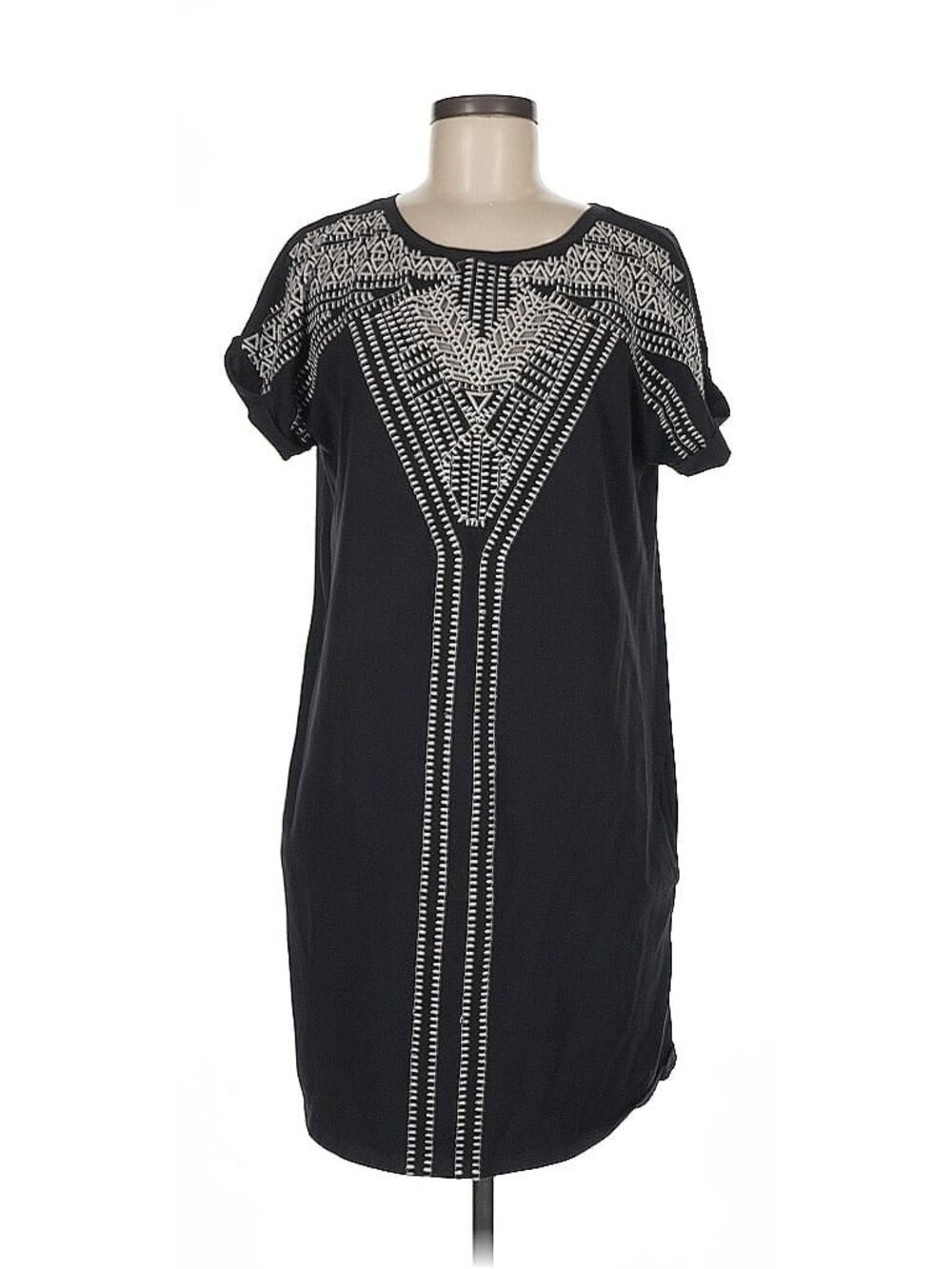 Nic + Zoe $148 M171216W Black Onyx & White Embroidered Shift Dress Sz 1X NWT!